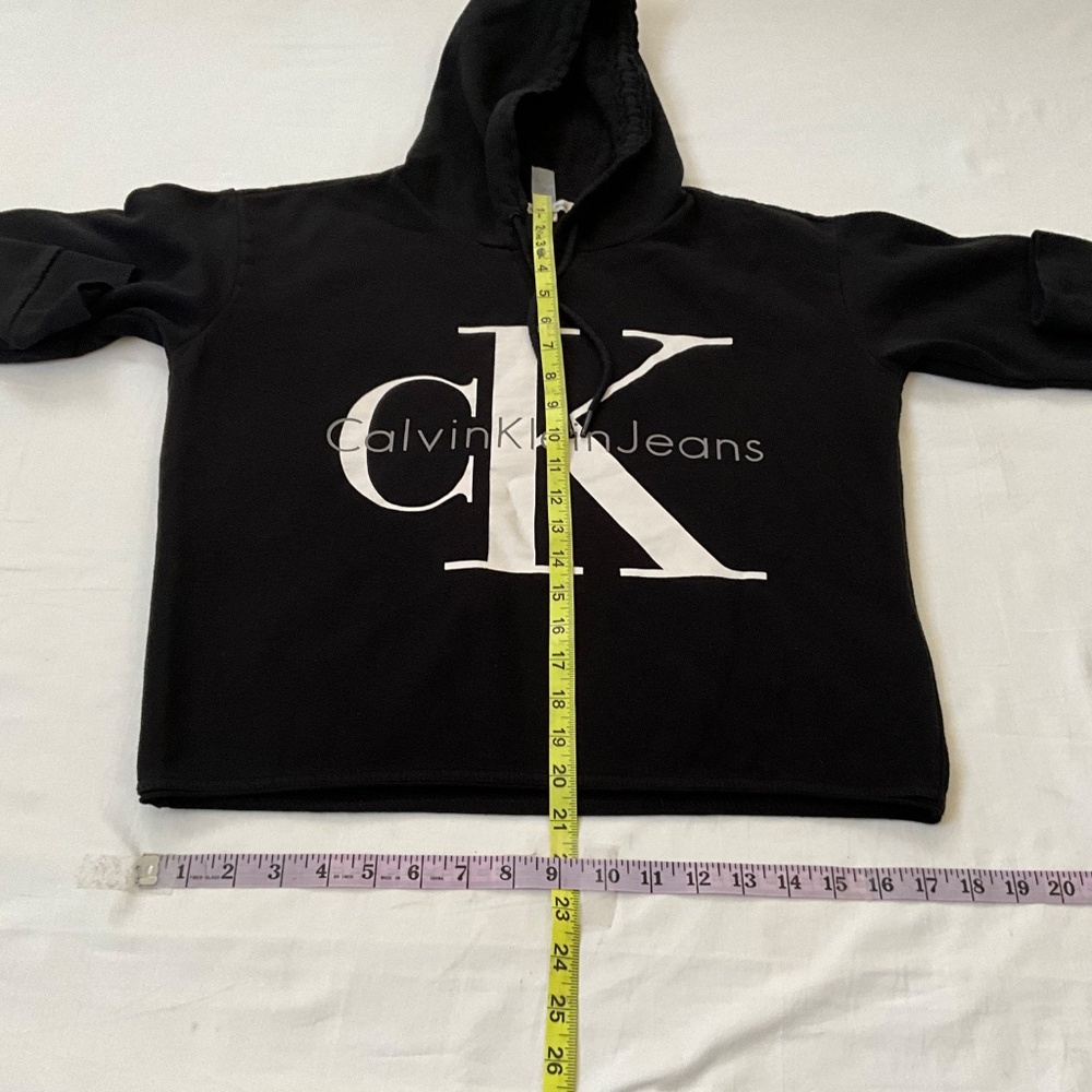 CALVIN KLEIN JEANS Boxy Crop Hoodie Black - Picture 7 of 10